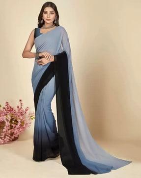 ombre-dyed georgette saree