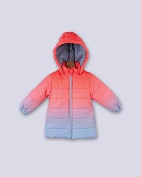 ombre-dyed hooded jacket