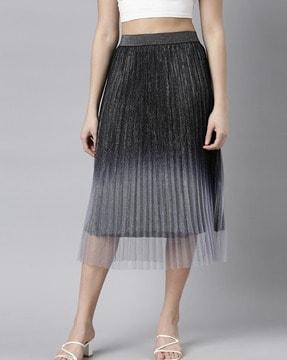 ombre-dyed pencil skirt with elastic waist