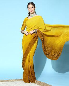 ombre-dyed pleated saree
