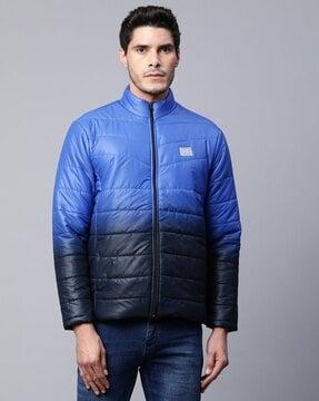 ombre-dyed quilted puffer jacket