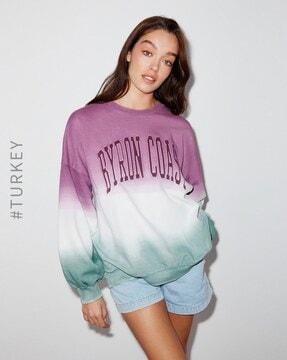 ombre-dyed round-neck sweatshirt