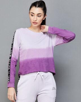 ombre-dyed round-neck sweatshirt