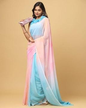 ombre-dyed saree with contrast border