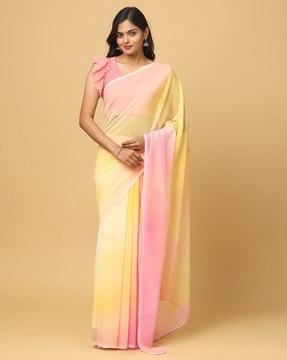 ombre-dyed saree with contrast border