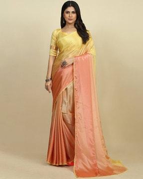 ombre-dyed saree with lace border