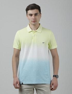 ombre-dyed slim fit polo t-shirt
