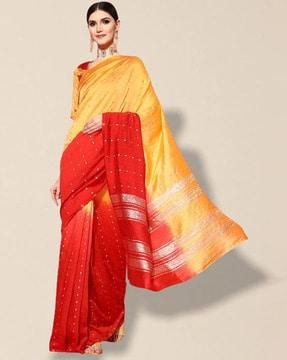 ombre-dyed soft banarasi saree