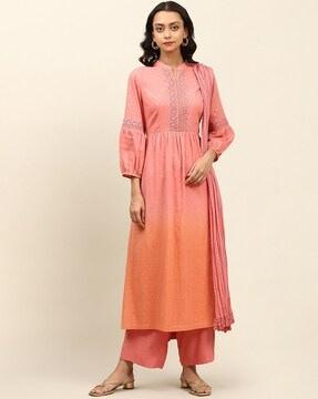 ombre-dyed straight kurta set