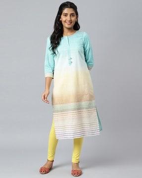 ombre-dyed straight kurta