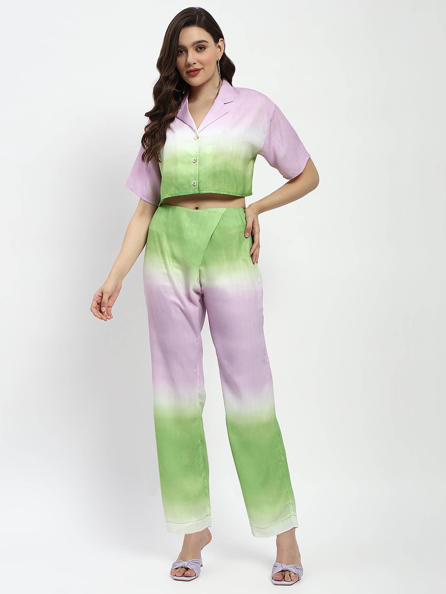 ombre effect green and lavender co-ord (set of 2)