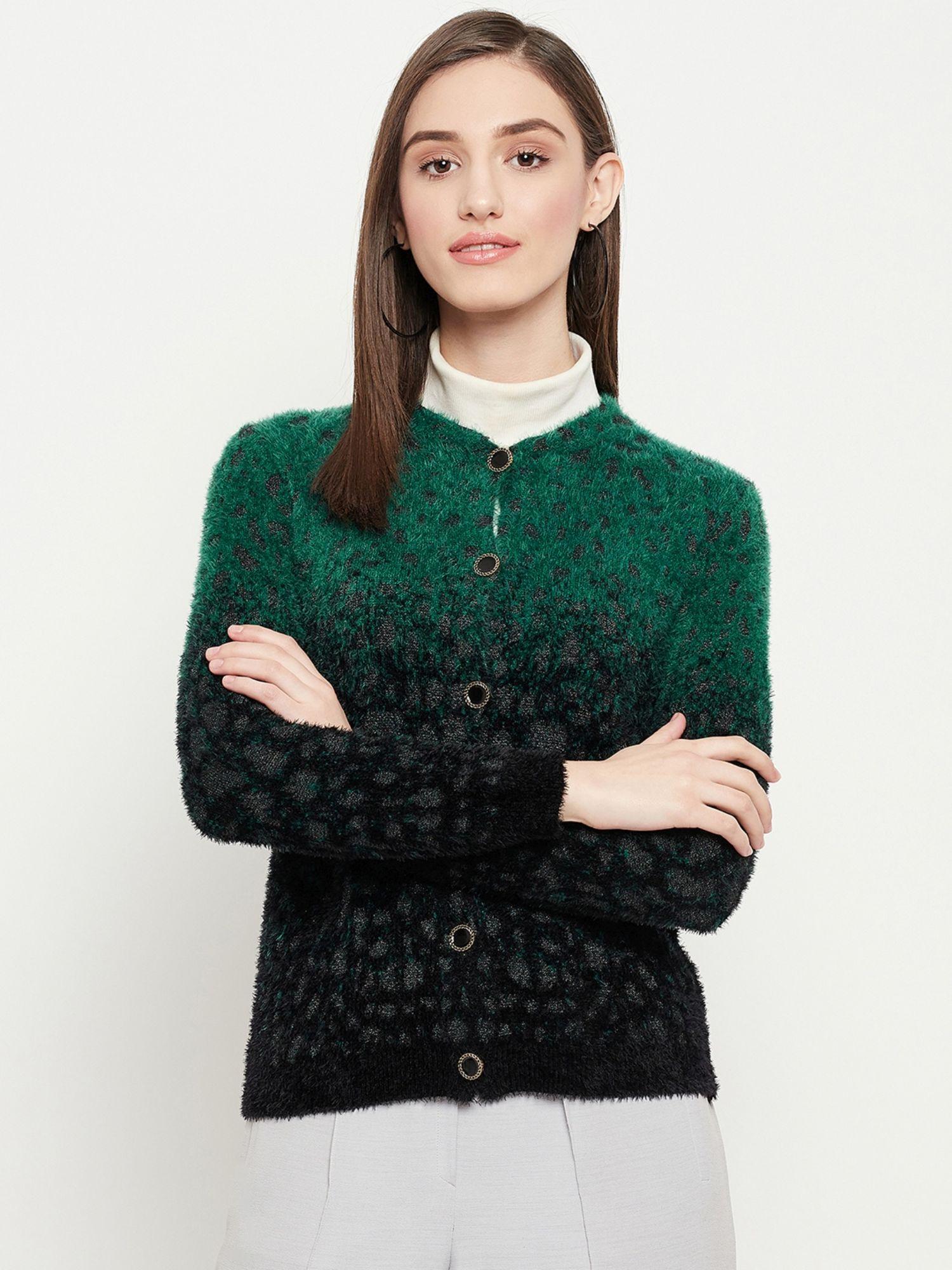 ombre green cardigan