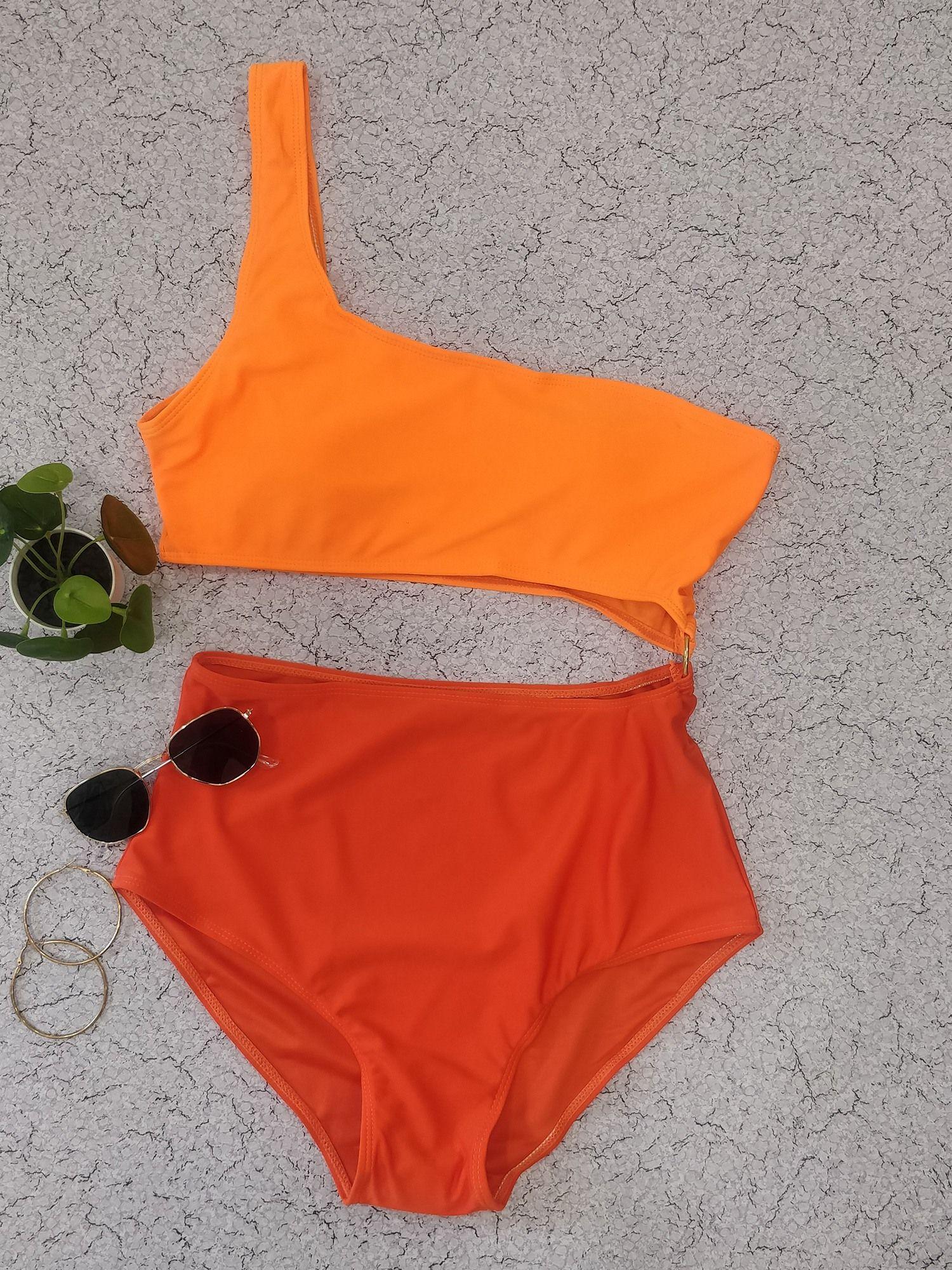 ombre orange monokini