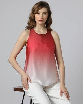 ombre print sleeveless top