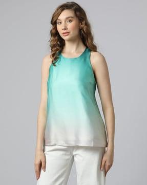 ombre print sleeveless top