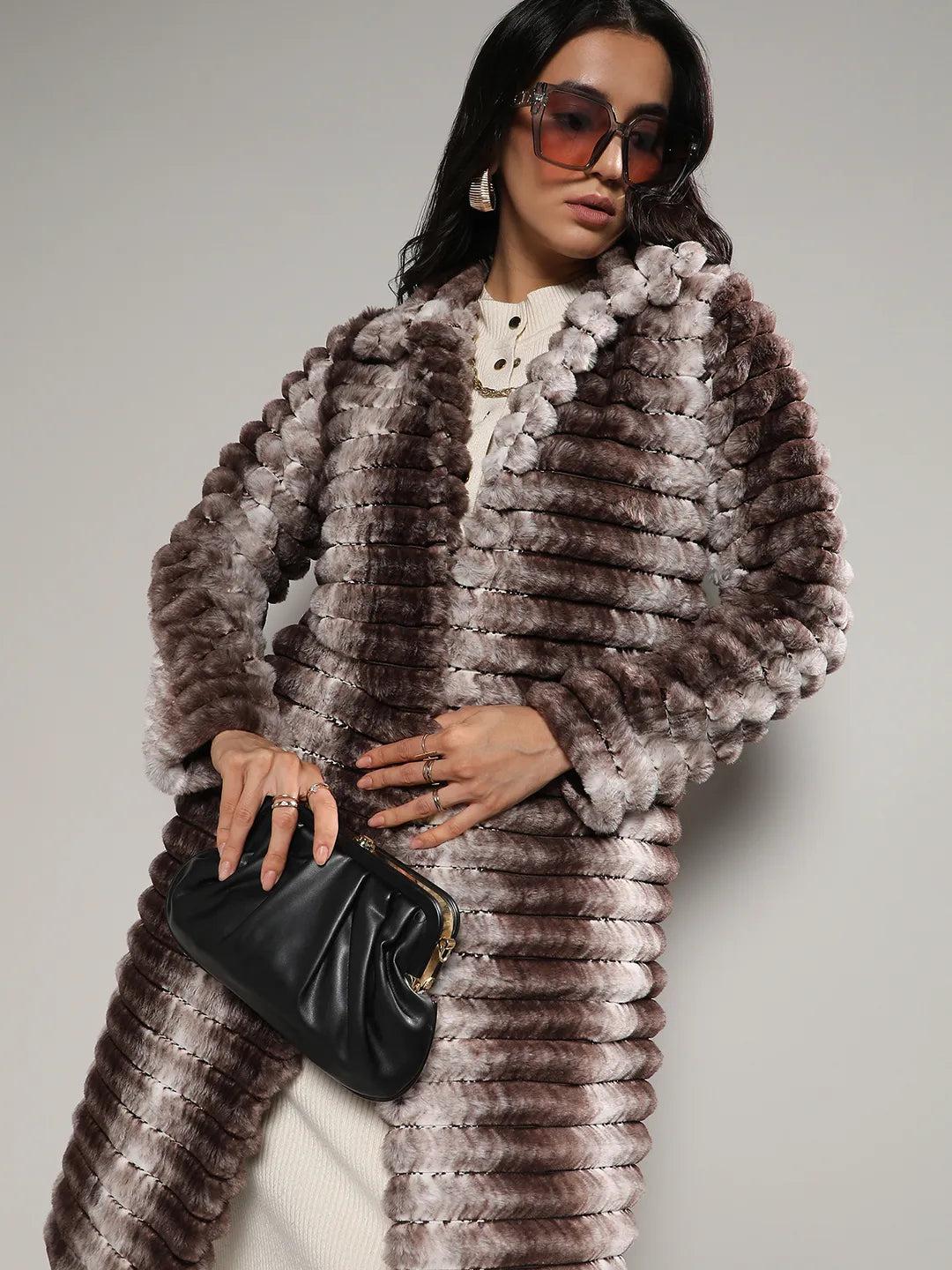 ombre ripple long coat