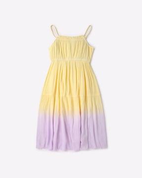 ombre strappy tiered dress