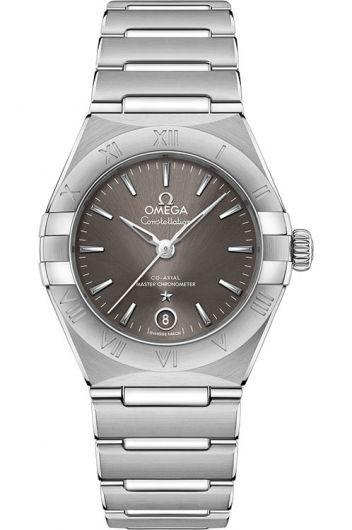 omega constellation grey dial automatic watch with steel bracelet for women - 131.10.29.20.06.001