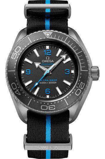 omega seamaster black dial automatic watch with nato strap for men - 215.92.46.21.01.001