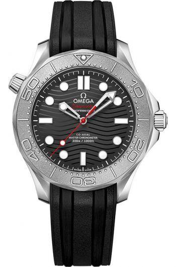 omega seamaster black dial automatic watch with rubber strap for men - 210.32.42.20.01.002