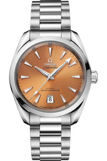 omega seamaster yellow dial automatic watch with steel bracelet for men - 220.10.38.20.12.001