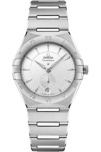 omega constellation silver dial automatic watch with steel bracelet for women - 131.10.34.20.02.001