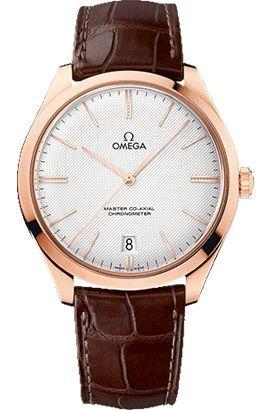 omega de ville silver dial automatic watch with leather strap for men - 432.53.40.21.02.002