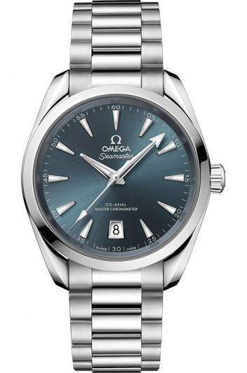 omega seamaster blue dial automatic watch with steel bracelet for men - 220.10.38.20.03.003