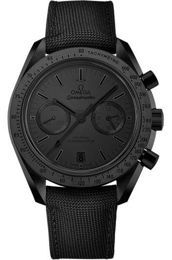 omega speedmaster black dial automatic watch with fabric strap for men - 311.92.44.51.01.005