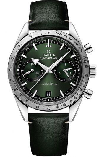 omega speedmaster green dial manual winding watch with leather strap for men - 332.12.41.51.10.001