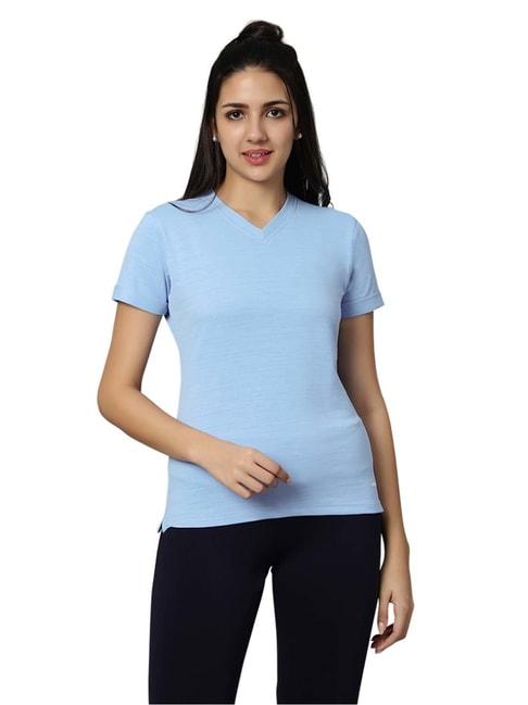 omtex blue regular fit sports t-shirt