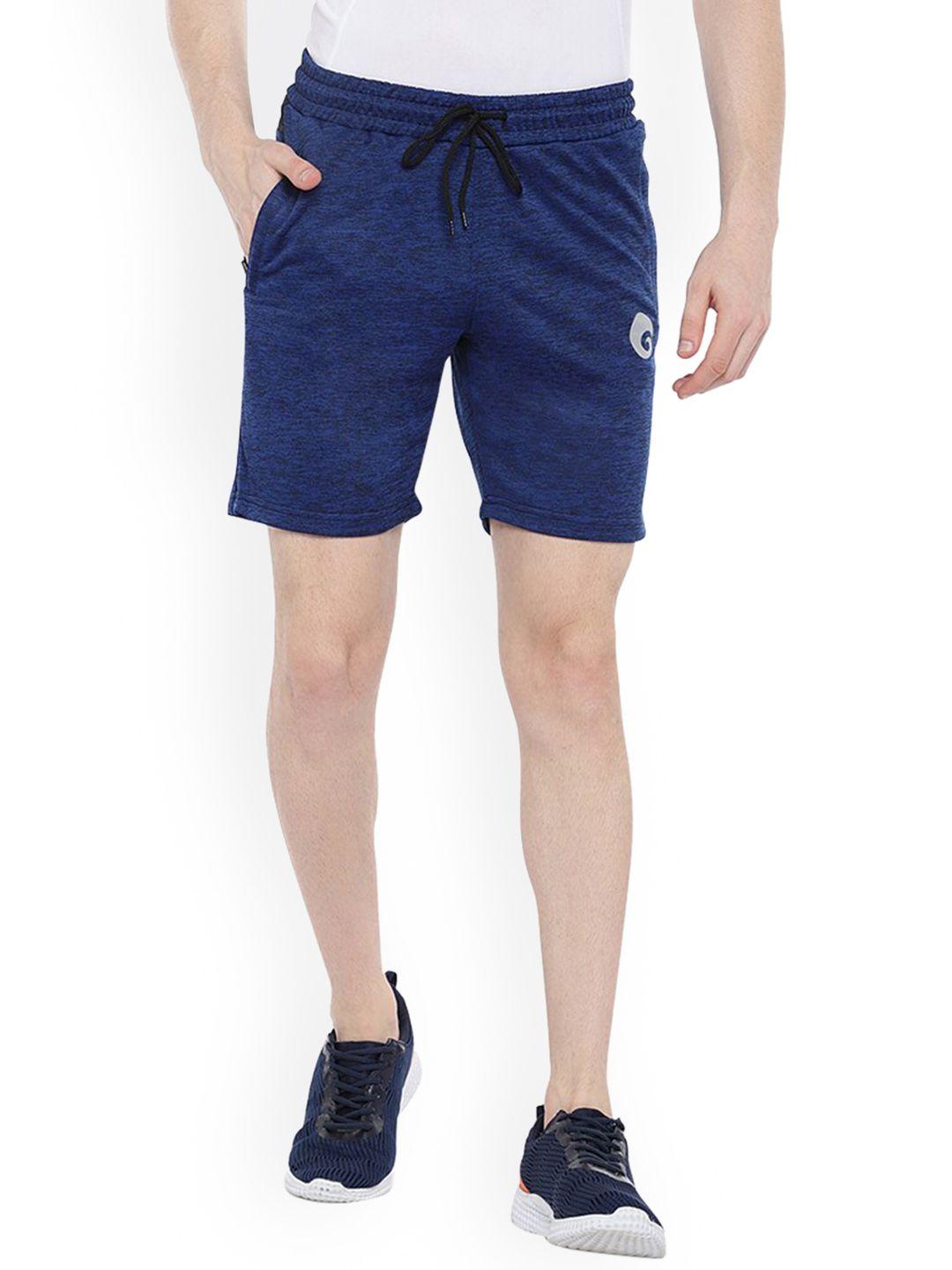 omtex men blue printed training or gym shorts