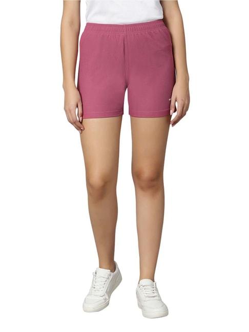 omtex pink mid rise sports shorts