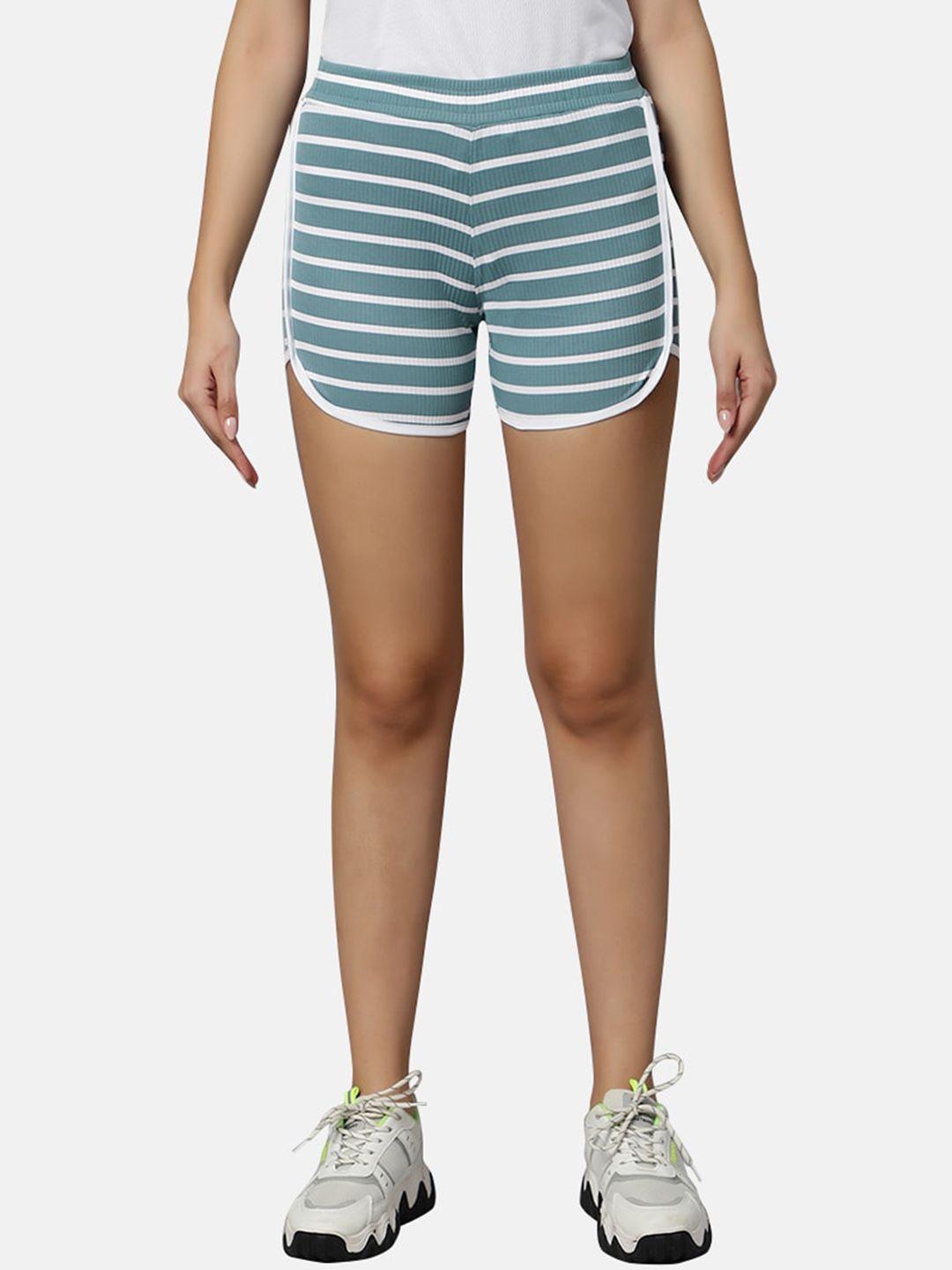 omtex-women-grey-striped-outdoor-with-technology-shorts