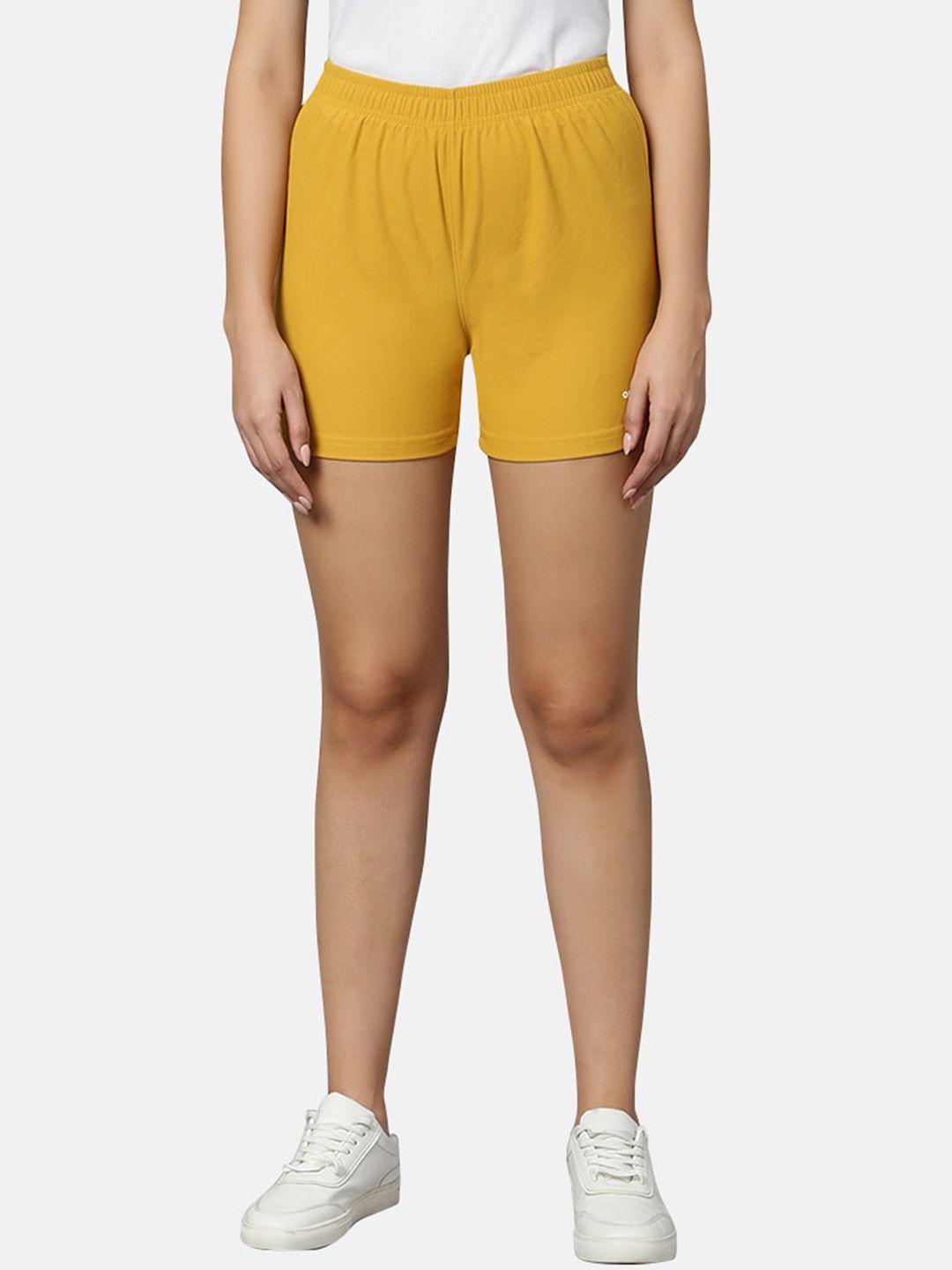 omtex-women-mustard-outdoor-shorts