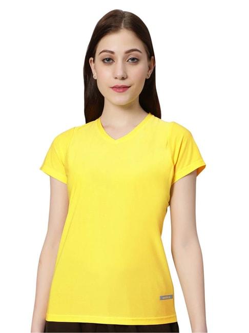 omtex yellow regular fit sports t-shirt
