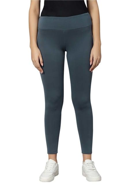 omtex grey mid rise sports tights