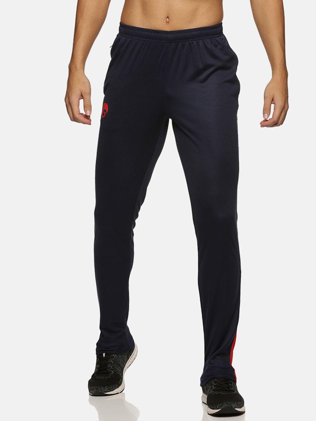 omtex men navy blue solid track pants