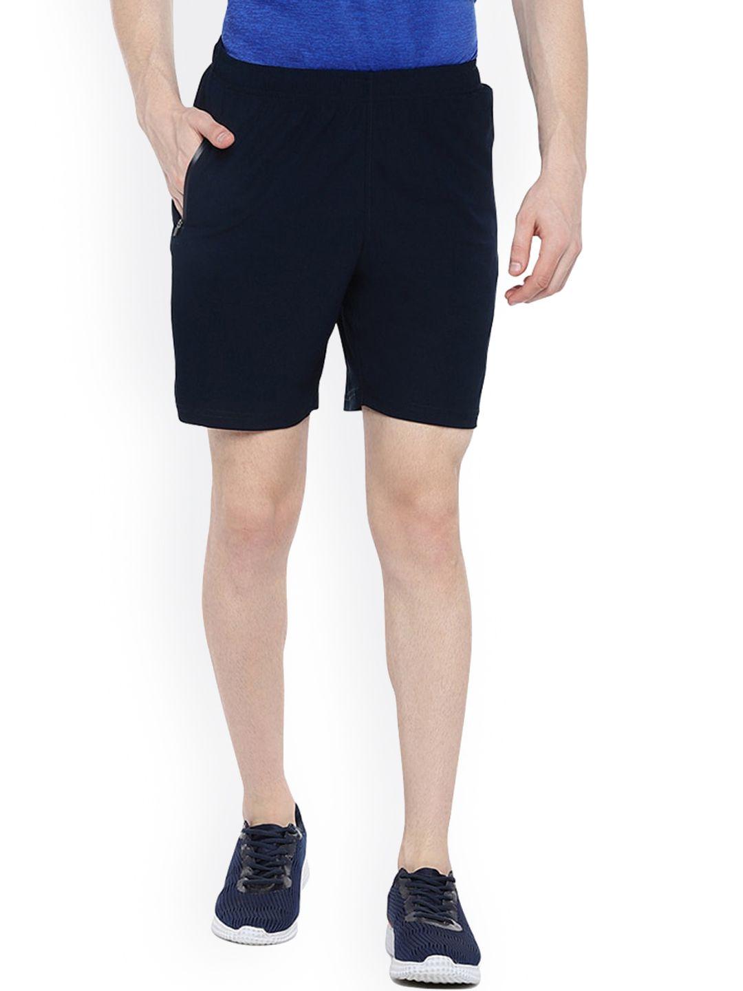 omtex men navy blue training or gym sports shorts