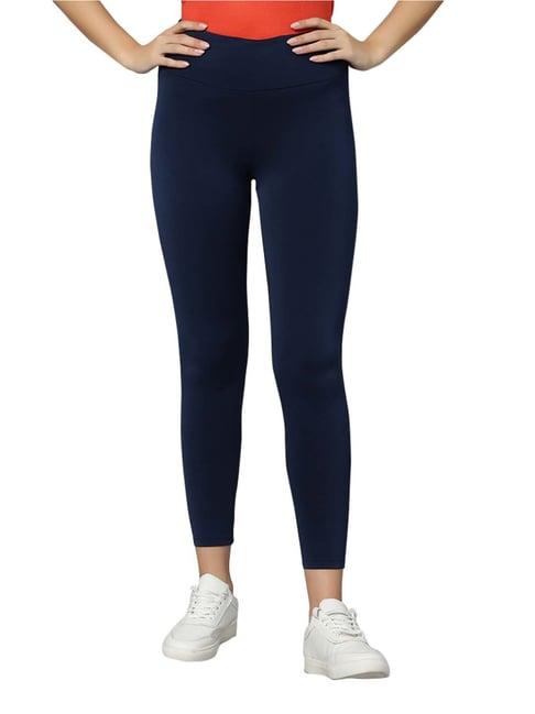 omtex navy mid rise sports tights