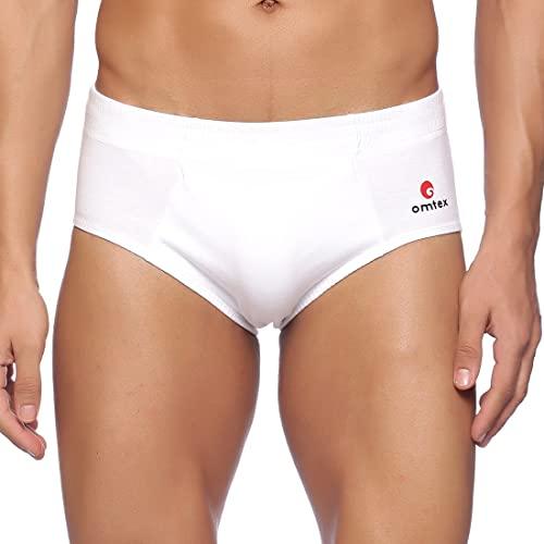 omtex sports cricket special brief for mens, ideal for workout and sports quick dry moisture wicking underwear (pack of 1) white, x-small