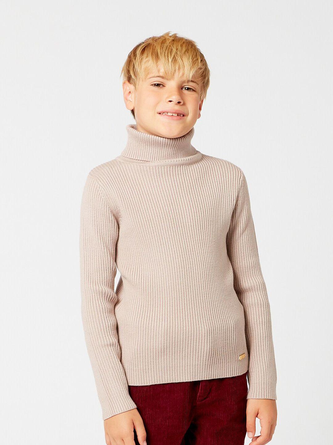one friday boys beige striped pullover