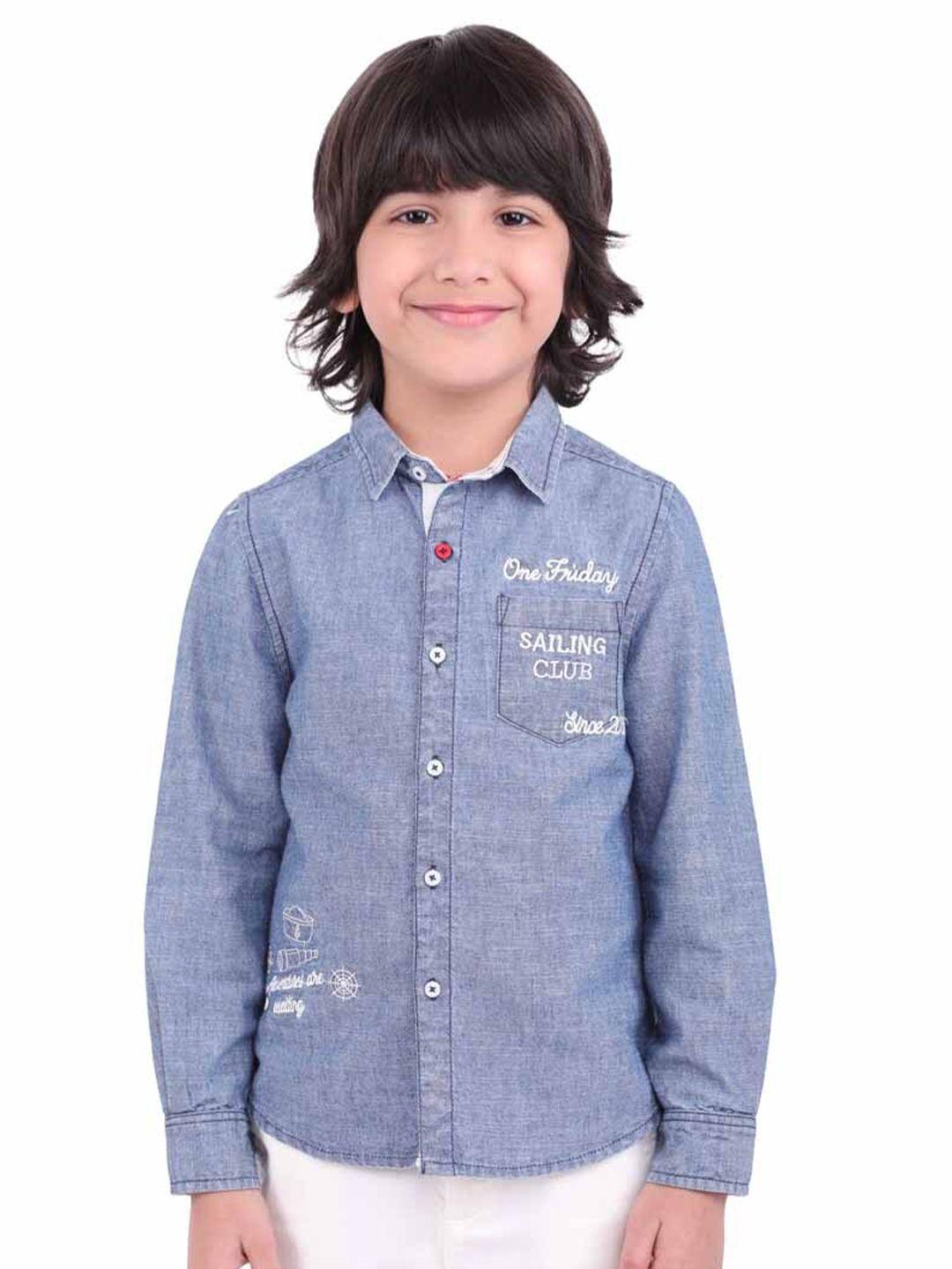 one friday boys blue comfort casual shirt