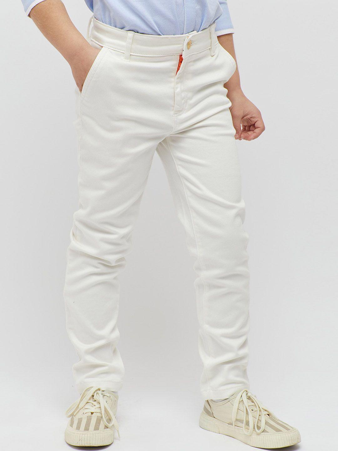 one friday boys classic fit mid rise trousers