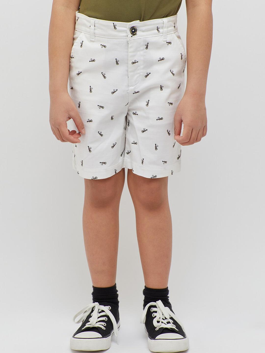 one friday boys conversational printed mid-rise cotton shorts