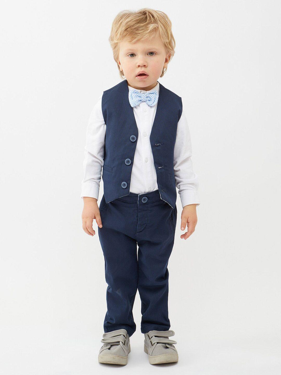 one friday boys striped shirt with trousers & waist coat