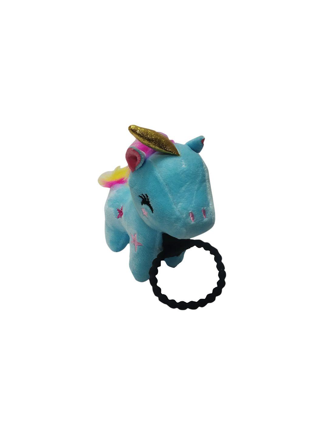one on one girls turquoise blue & pink unicorn ponytail holders