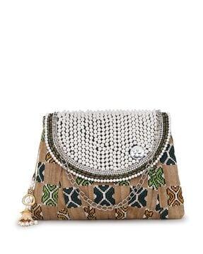 one compartment embellished clutch