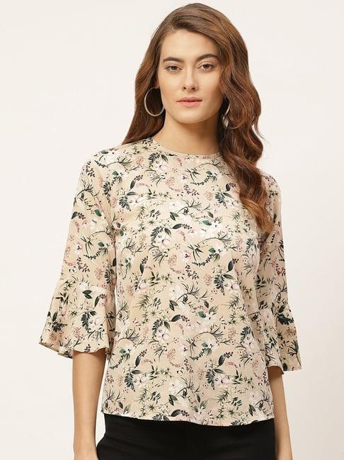 one femme beige printed top