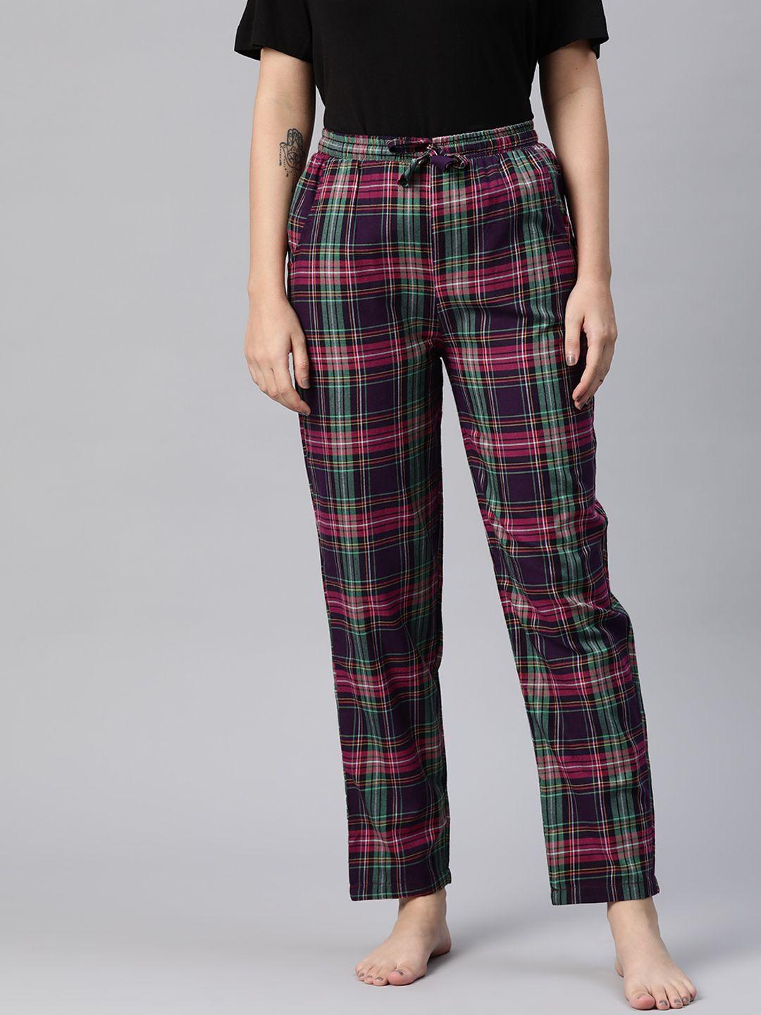 one femme checked high-rise lounge pants